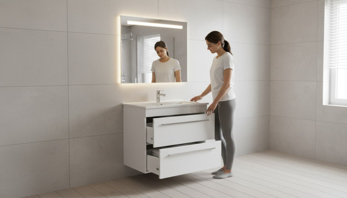 Lavabo suspendu Meuble de salle de bain haut de gamme Décoratif Moderne