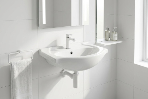 Lavabo de céramique Lavabo de comptoir moderne et décoratif Blanc