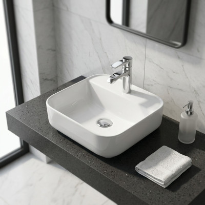 Céramique Lavabo Lavabo Lavabo Lavabovasque encastrable Blanc Lavabo