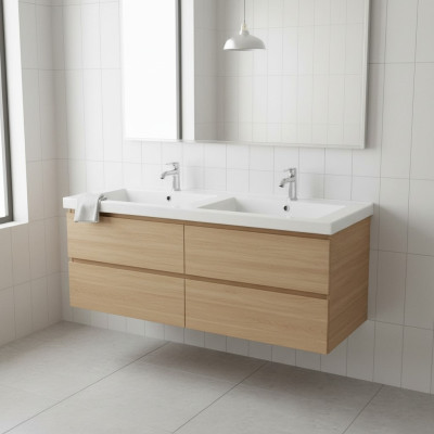 Double vasque en céramique Lavabo Comptoir de lavabo Lavabo sur plan de travail