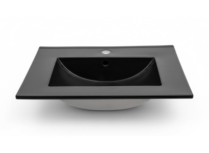 Lavabo en céramique Lavabo encastré Noir Lavabo en céramique