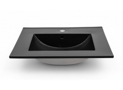 Lavabo en céramique Lavabo encastré Noir Lavabo en céramique