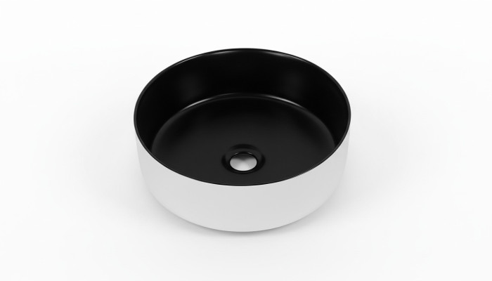 Ronde Ronde Cuvette Accessoire Lavabo Noir Blanc Cuvette