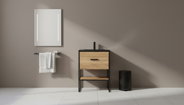 Ensemble de meubles de salle de bain 60cm Lavabo avec meuble sous-lavabo Style loft