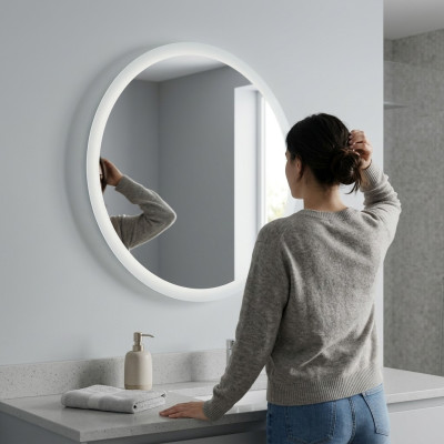 Miroir rond LED Miroir de salle de bain Miroir de salle de bain avec éclairage