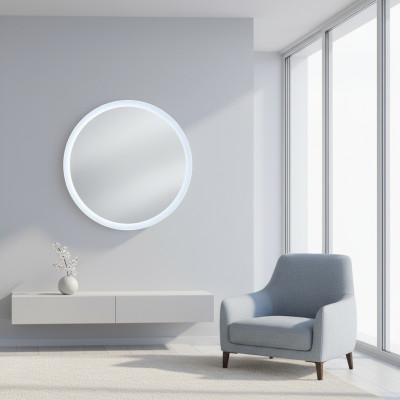 Miroir rond Miroir de salle de bain à LED Miroir de salle de bain avec éclairage Miroir de salle de bain.
