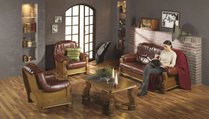 Ensemble de canapés Classic Suite 3 places + 2 places + 1 place Canapé en cuir 100% Sofa Upholstery