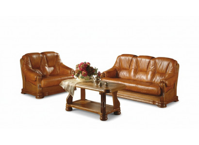 Canapé classique trois places en cuir rembourré sofa 3 places en cuir