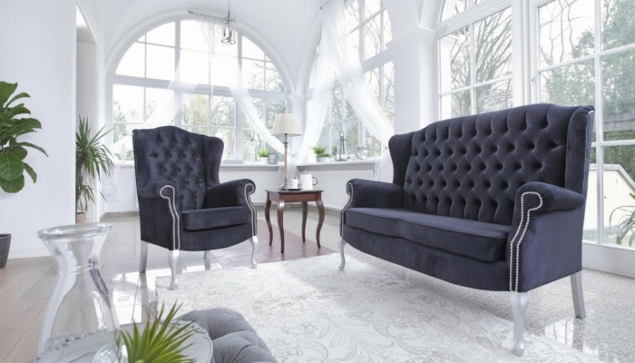 Canapé classique Chesterfield assorti 3+2+1 places en velours rembourré nouveau