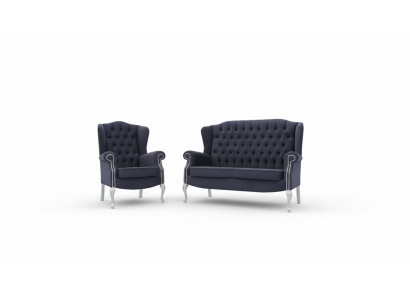 Canapé classique Chesterfield assorti 3+2+1 places en velours rembourré nouveau