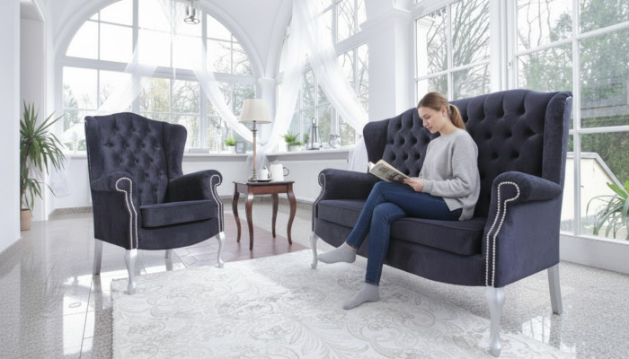 Canapé Chesterfield classique 3 + 1 + 1 places, canapé en velours rembourré nouveau