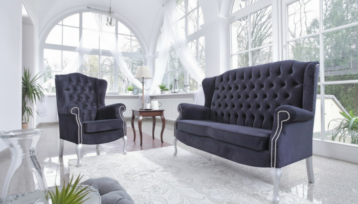 Canapé Chesterfield classique 3 + 1 + 1 places, canapé en velours rembourré nouveau