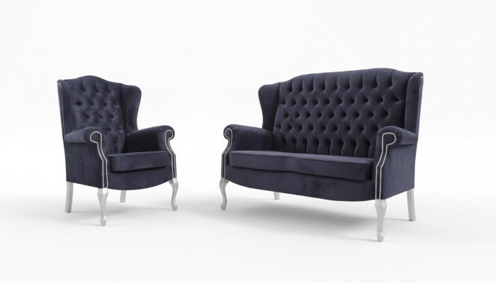 Canapé Chesterfield classique 3 + 1 + 1 places, canapé en velours rembourré nouveau
