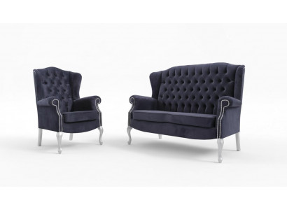 Canapé Chesterfield classique 3 + 1 + 1 places, canapé en velours rembourré nouveau