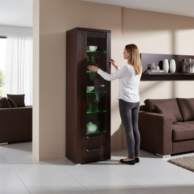 Vitrine Armoire Commode Étagère en verre Vitrines Étagères Bois Armoires