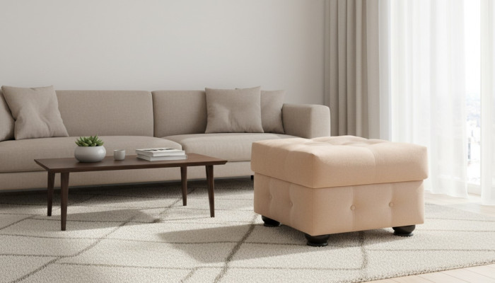 XXL Repose-pieds Club Lounge Tabouret Ottoman en textile Design Pufa Ottoman nouveau