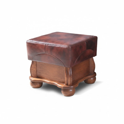Repose-pieds XXL Club Lounge Tabouret en cuir et tissu Pouf ottoman de designer Pufa Ottoman