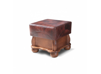 Repose-pieds XXL Club Lounge Tabouret en cuir et tissu Pouf ottoman de designer Pufa Ottoman