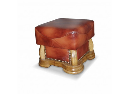 XXL Repose-pieds Club Lounge Tabouret en cuir Textile Décor Ottoman Designer Pufa