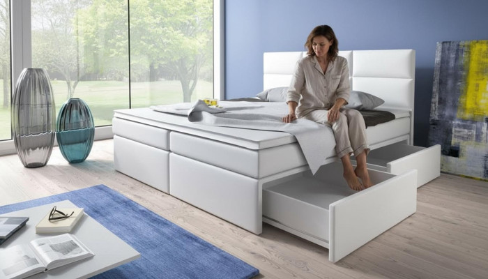 Lits Boxspring Lits Garniture Imitation cuir Designer Hôtel Double Luxe Conception nouveau