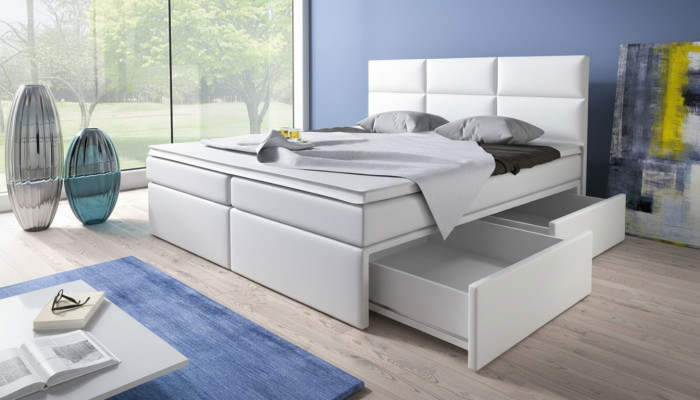 Lits Boxspring Lits Garniture Imitation cuir Designer Hôtel Double Luxe Conception nouveau