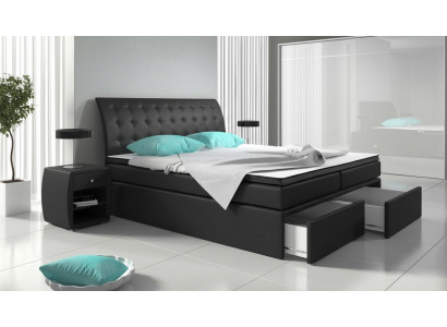 Lit de lit Box Lits Lit Tapisserie Imitation cuir Designer Hôtel Double Luxe Design