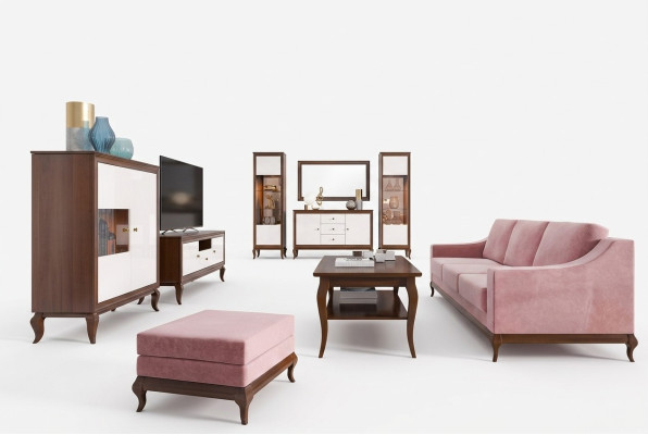 Ensemble de salon Vitrine Commode Unités murales avec miroir Commodes Design