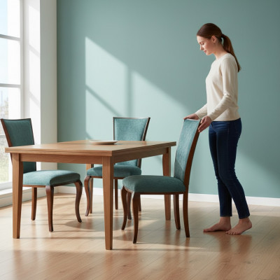 Groupe de salle à manger 6 x Suite fauteuil en bois rembourré neuf