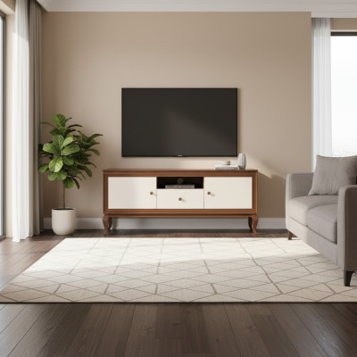 Meuble TV Design Buffet TV Mur Armoire de Luxe Étagères Commode Étagère
