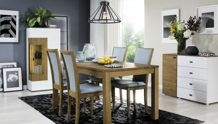 Ensemble de 4 chaises en bois massif avec rembourrage de design luxueux pour bureau ou salle à manger.