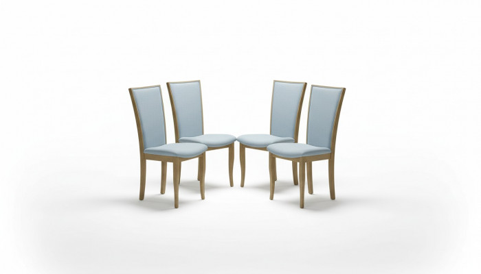 Ensemble de 4 chaises en bois massif avec rembourrage de design luxueux pour bureau ou salle à manger.