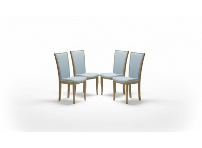 Ensemble de 4 chaises en bois massif avec rembourrage de design luxueux pour bureau ou salle à manger.