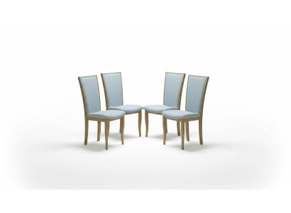 Ensemble de 4 chaises en bois massif avec rembourrage de design luxueux pour bureau ou salle à manger.