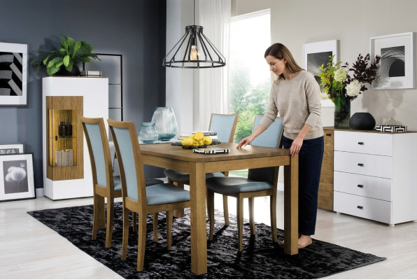 Ensemble de 6 chaises de luxe avec design, rembourrage en bois massif pour bureau ou salle à manger.