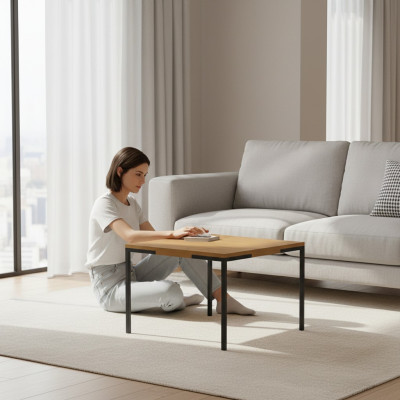 Table basse Table à café Côté Designer Tables Salon Tables basses en cuir nouveau