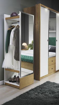 Porte-manteau Miroir Armoire Chambre Portes Flottantes 55 cm Armoires à vêtements neuves