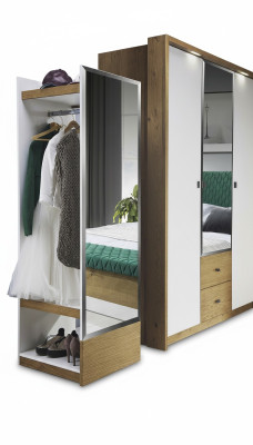 Porte-manteau Miroir Armoire Chambre Portes Flottantes 55 cm Armoires à vêtements neuves