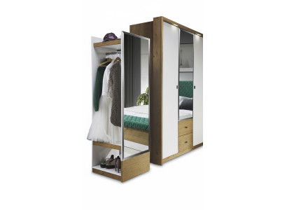 Porte-manteau Miroir Armoire Chambre Portes Flottantes 55 cm Armoires à vêtements neuves