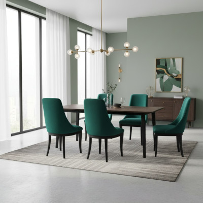 Chaise de salle à manger de luxe de designer classique Chaises Siège Moderne Fauteuil en Bois Massif