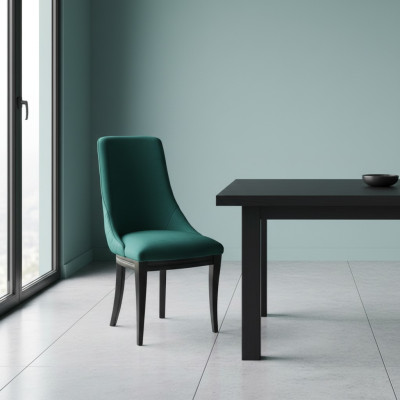 Fauteuil vert 4x Luxe Classique Chaise de salle à manger Chaises Siège Moderne Bois Massif