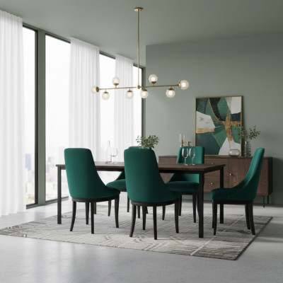 Configurez 6x Chaise de salle à manger de luxe Classique Siège en bois massif moderne.
