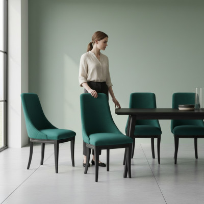 Fauteuil vert 8x de luxe Classique pour salle à manger Chaises Siège Moderne