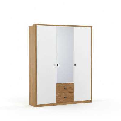 Conception Armoire de chambre Placard Moderne Armoires Bois 3 portes. Miroir