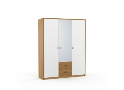 Conception Armoire de chambre Placard Moderne Armoires Bois 3 portes. Miroir