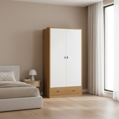 Armoire de chambre avec portes flottantes de 117 cm, armoires à vêtements avec portes coulissantes.