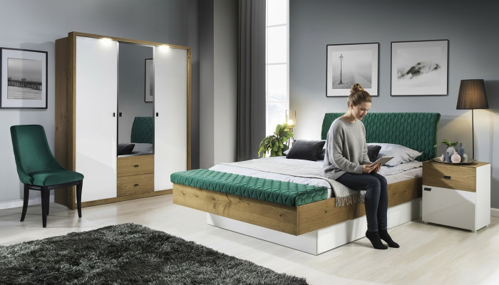 Designer Lit rembourré Lit Lits Tissu Bois Luxueux lit de mariage 180x200cm Lit double