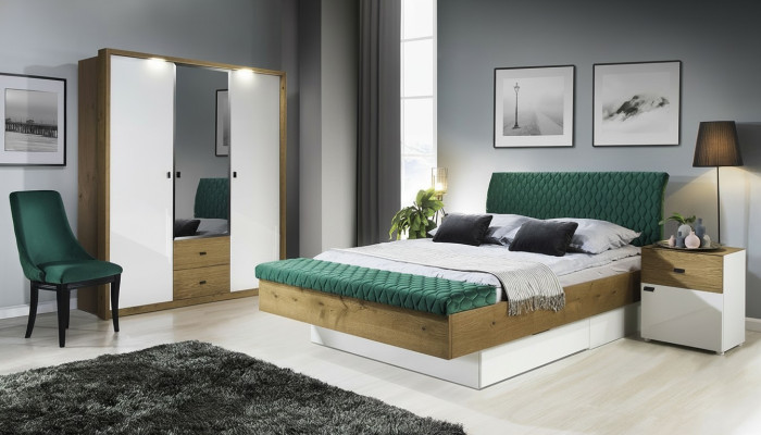 Designer Lit rembourré Lit Lits Tissu Bois Luxueux lit de mariage 180x200cm Lit double