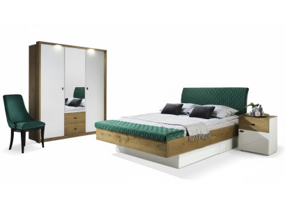 Designer Lit rembourré Lit Lits Tissu Bois Luxueux lit de mariage 180x200cm Lit double