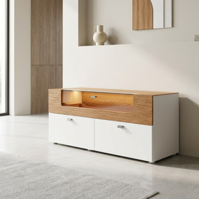 Buffet TV Meuble TV xxl Armoire Table de salon moderne en bois 125x55cm