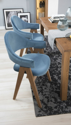 Ensemble de 2 chaises de luxe design Rembourrage Chaises en bois massif Assise Bureau Bureau Salle à manger